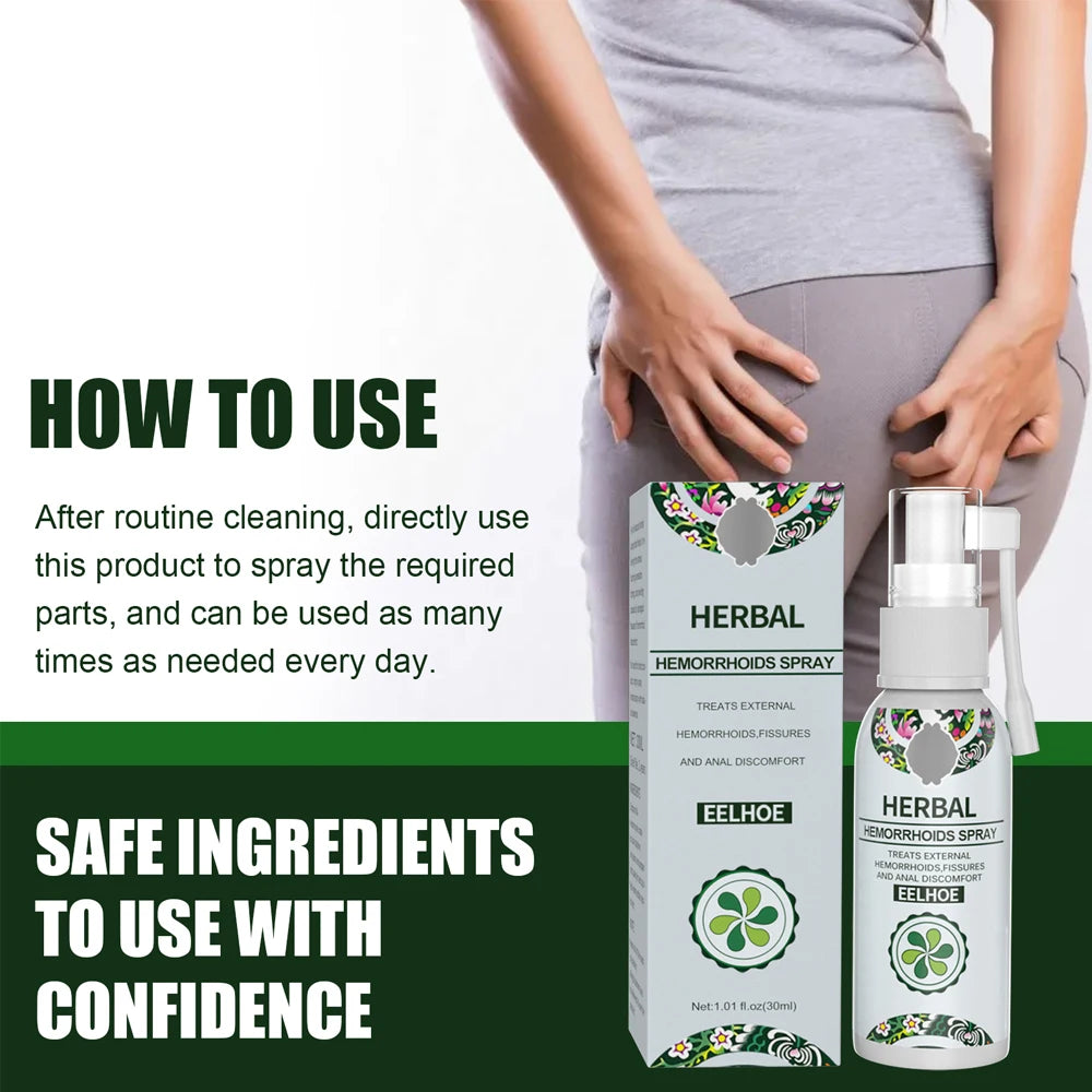 2/5pcs Hemorrhoid Spray 30ml Herbal Hemorrhoid Plaster for Relieves Hemorrhoid Pain Itching Discomfort Redness Anal Care Spray